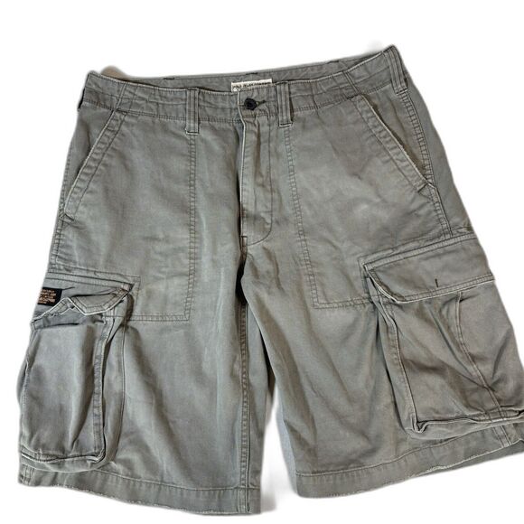 Polo Jeans Co Ralph Lauren Green Utility Cargo Military Surplus Shorts Size 34 - Picture 1 of 10